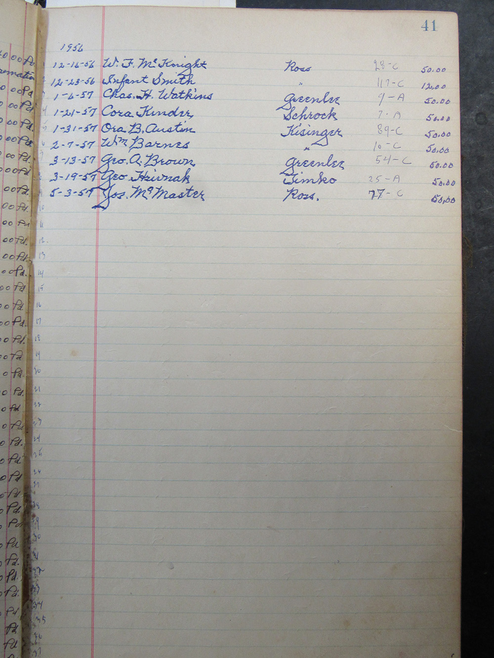 interment listing